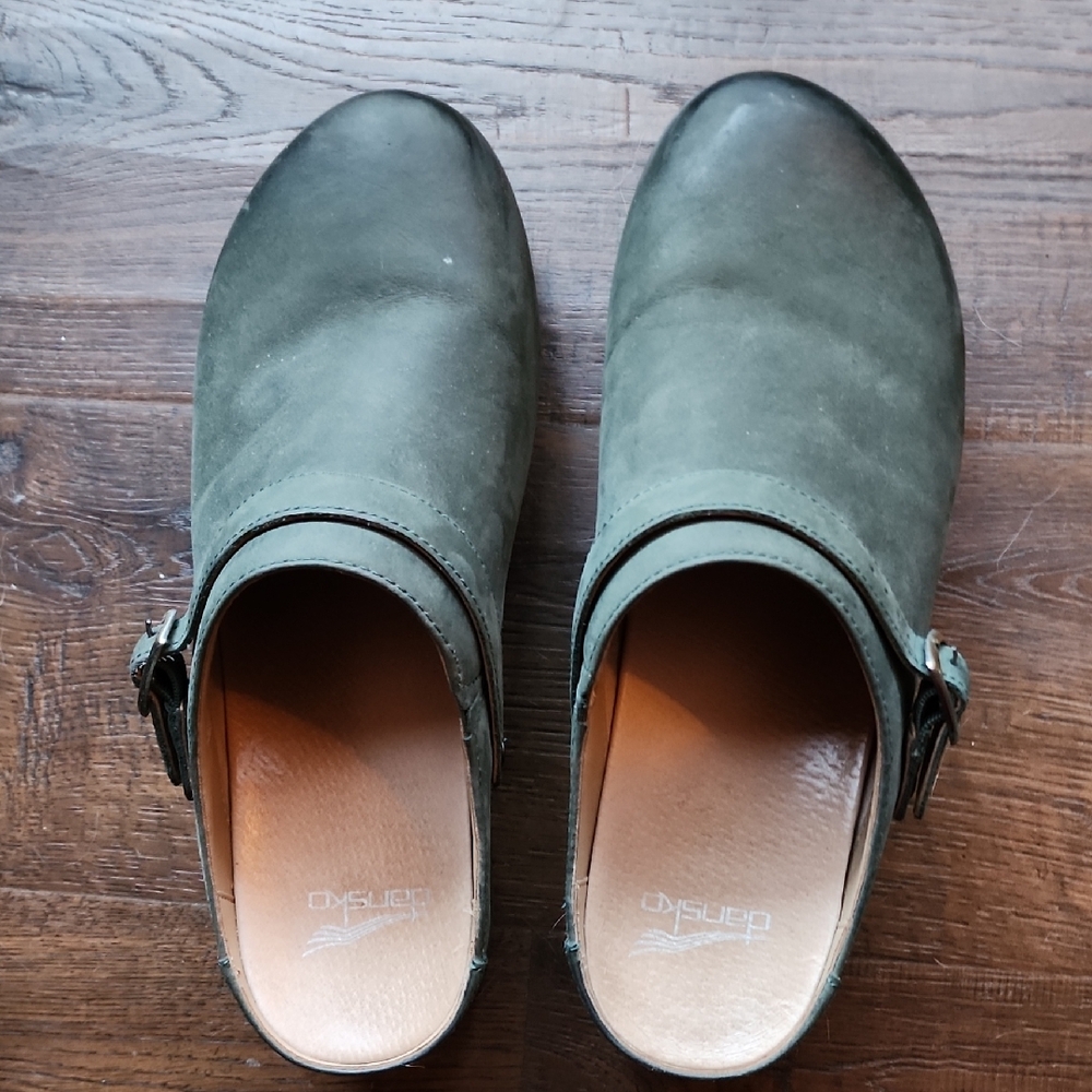 Dansko Olive Leather Slip-Ons